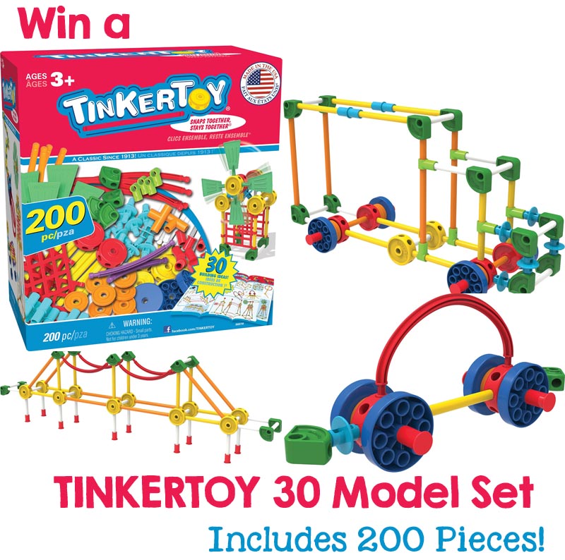 TINKERTOY 30 Model 200 Piece Super Building Set - Preschool Learning  Educational Toy for Girls and Boys 3+ ( Exclusive)