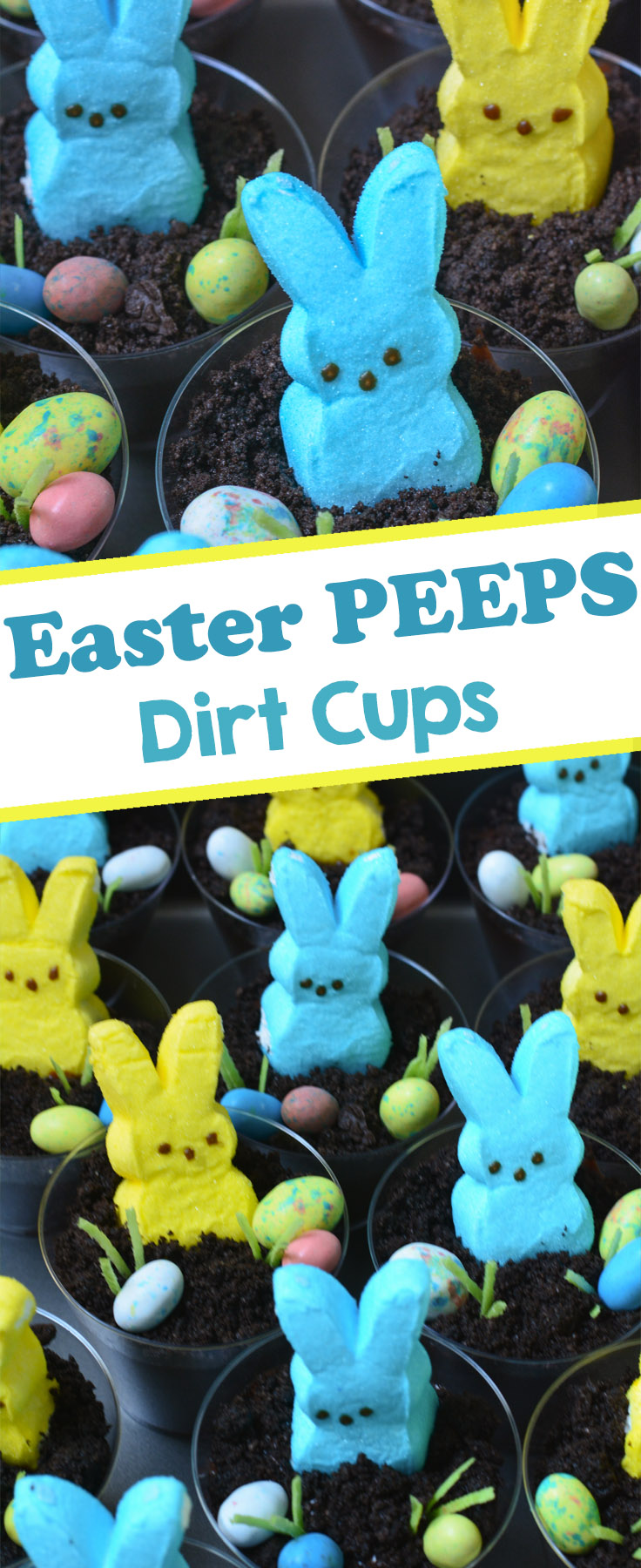 Easter Peeps Dirt Pudding Cups - Diary of A Recipe Collector